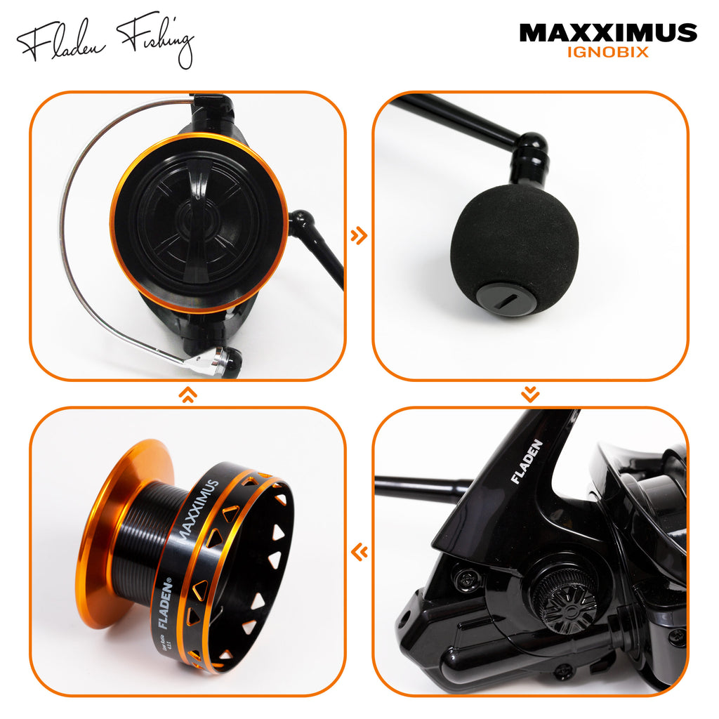 FLADEN Maxximus Ignobix 8000 Surf Casting Front Drag Reel with 6 + 1 ball bearings