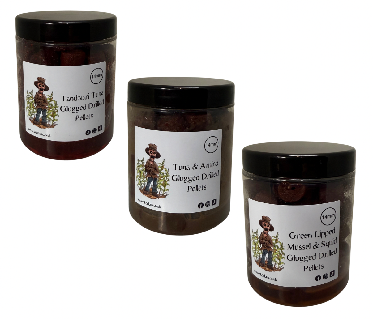 3 Pot Special of Glugged Drilled Pellets