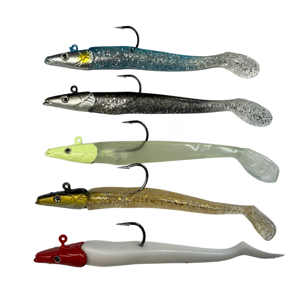 Lead Head Soft Eel Lure, 5 pack