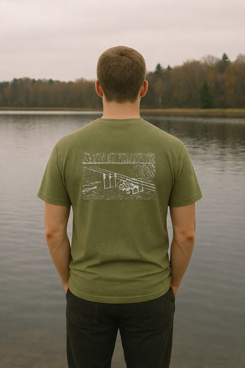 Pod T-Shirt - Green with White Image