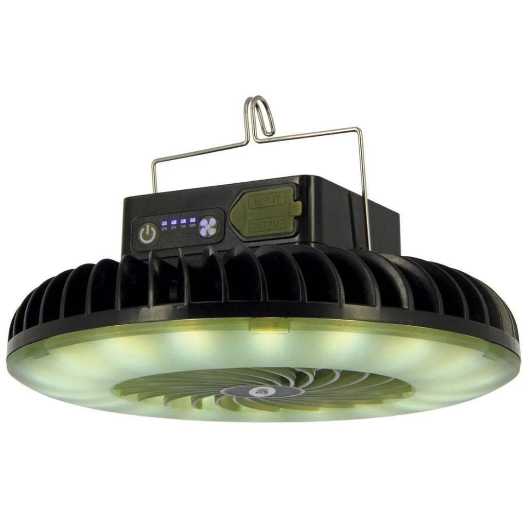 NGT Dynamic Bivvy Fan - USB Rechargable 3600mAh Fan with Light and Powerbank