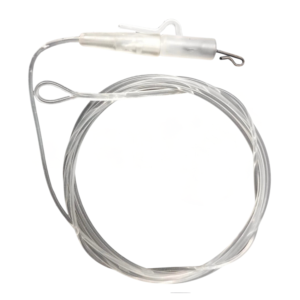 1mtr Fused Clear Carp Leader with Lead Clip