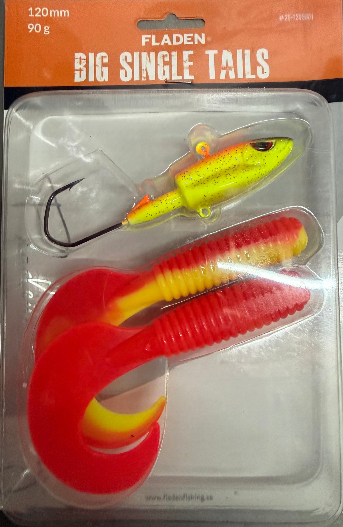 FLADEN Big Single Tail Softbait Lures Asstorted Colours with Jighead