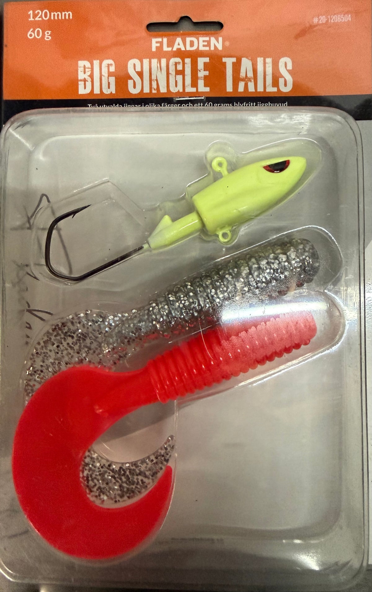 FLADEN Big Single Tail Softbait Lures Asstorted Colours with Jighead