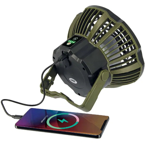 NGT XL Fan - USB Rechargeable fan with light and powerbank (909)