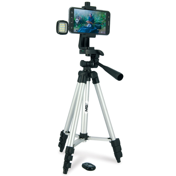 Anglers Selfie Tripod - Includes Light and Remote and a Lightning to Aux adapter